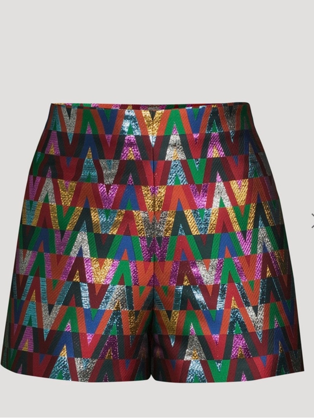 Valentino Multicolor Chevron Metallic Shorts